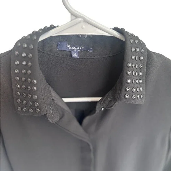 MADE WELL Black Shirt / Polyester Size XS.  Very Soft and Elegant Fabric. - Picture 2 of 4